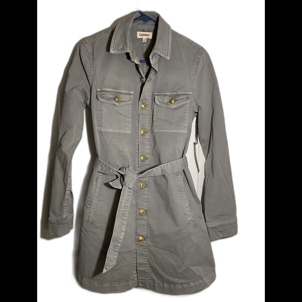 NWT L'AGENCE Samantha Safari Button Belted Jacket Size S